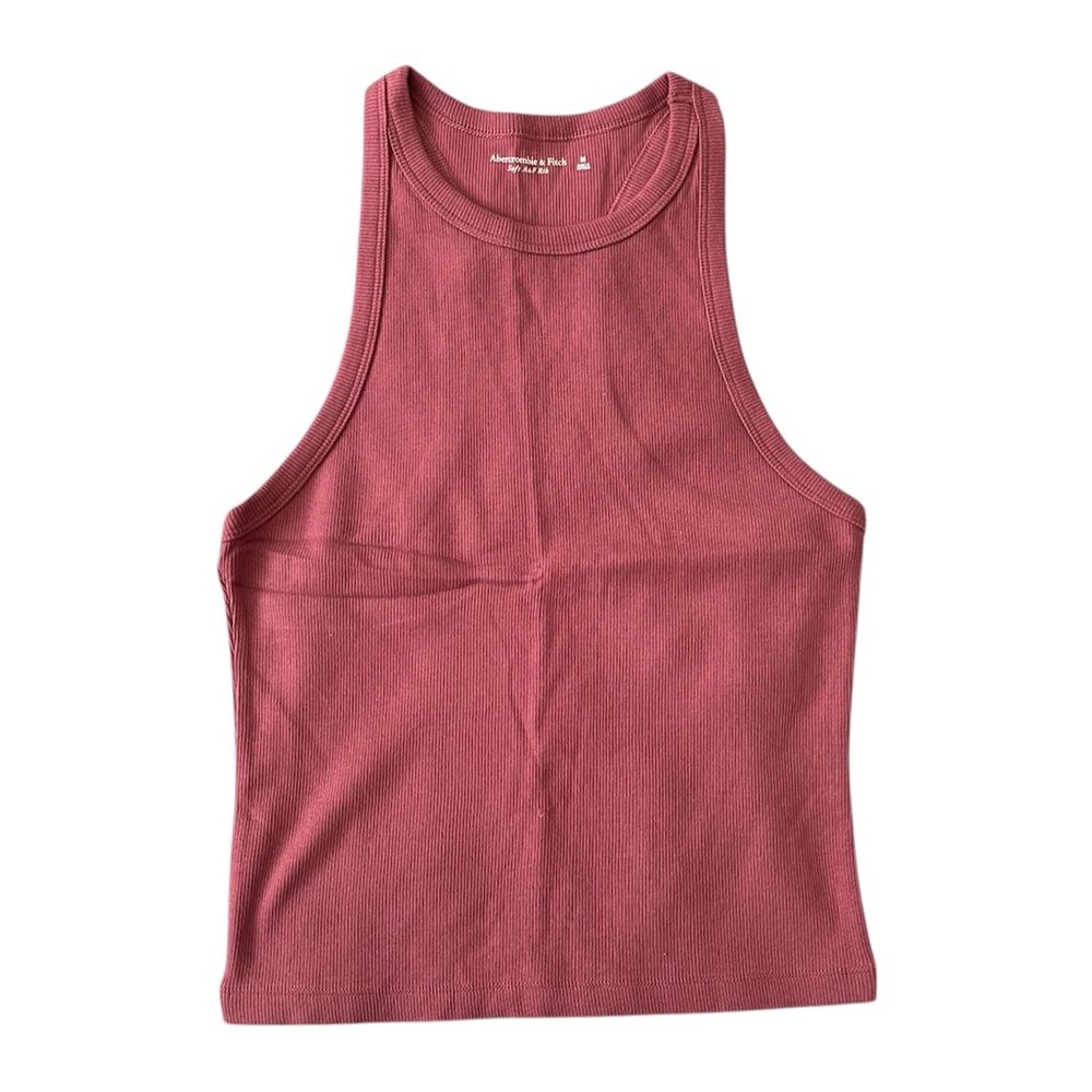 Abercrombie pink/dusty red ribbed tank top